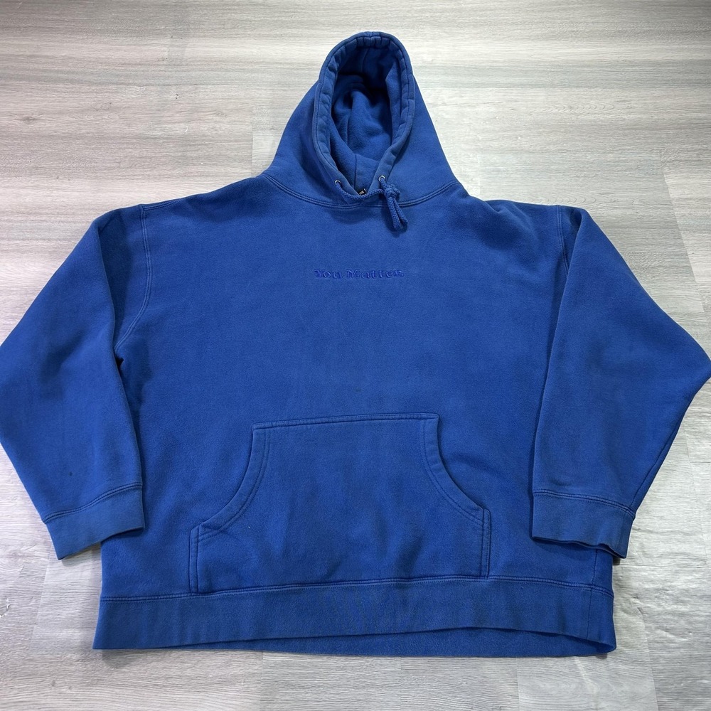 You Matter Hoodie Mens XL Blue Embroidered Fleece Sweatshirt‎ Demetrius Harmon